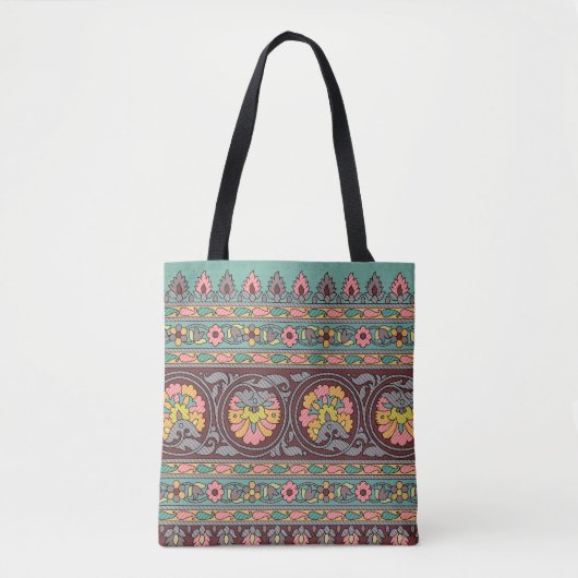 Traditionelle Moghul Border Designart, Muster, Geo Tasche (Vorderseite)