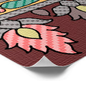 Traditionelle Mogulenkunst, Muster, Blume, Geom Poster (Ecke)