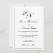 Traditionelle Mongram-feierliche Hochzeit Einladung (Vorderseite)