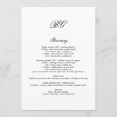 Traditionelle Mongram-Hochzeitreise Programm (Rückseite)