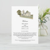 Traditionelle Mongram-Hochzeitreise Programm (Stehend Vorderseite)