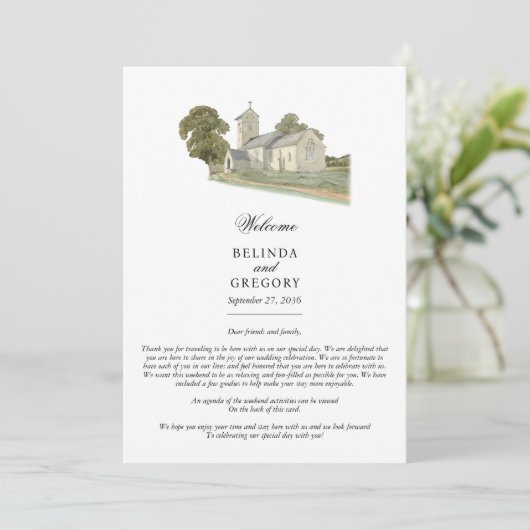 Traditionelle Mongram-Hochzeitreise Programm (Stehend Vorderseite)