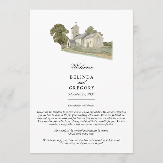 Traditionelle Mongram-Hochzeitreise Programm (Vorderseite)