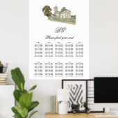 Traditionelle Mongram Hochzeitstabelle Poster (Heimbüro)
