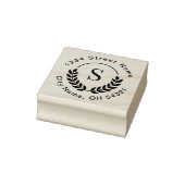 Traditionelle Monogram-Initial-Laurel-Rücksendeadr Gummistempel (Stempel)