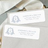 Traditionelle Monogram Wappen Blue Wedding Address