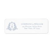 Traditionelle Monogram Wappen Blue Wedding Address (Vorne)