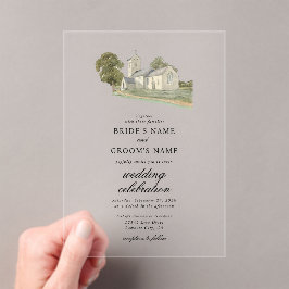 Traditionelle Monogramm-Hochzeit der Wasserfarbenk Acryleinladungen