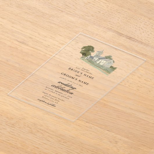 Traditionelle Monogramm-Hochzeit der Wasserfarbenk Acryleinladungen (Ablage )