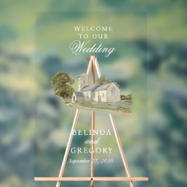 Traditionelle Monogramm-Hochzeit der Wasserfarbenk Acrylschild