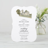 Traditionelle Monogramm-Hochzeit der Wasserfarbenk Einladung (Stehend Vorderseite)