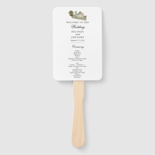 Traditionelle Monogramm-Hochzeit der Wasserfarbenk Fächer (Vorderseite)