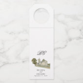 Traditionelle Monogramm-Hochzeit der Wasserfarbenk Flaschenanhänger (Rückseite)