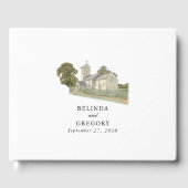 Traditionelle Monogramm-Hochzeit der Wasserfarbenk Gästebuch (Vorderseite)