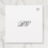 Traditionelle Monogramm-Hochzeit der Wasserfarbenk Geschenkanhänger (Rückseite)