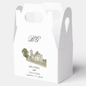 Traditionelle Monogramm-Hochzeit der Wasserfarbenk Geschenkschachtel (Geöffnet)