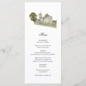 Traditionelle Monogramm-Hochzeit der Wasserfarbenk Menükarte (Vorderseite)