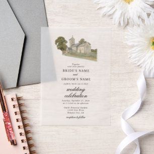 Traditionelle Monogramm-Hochzeit der Wasserfarbenk Pergament Einladungen