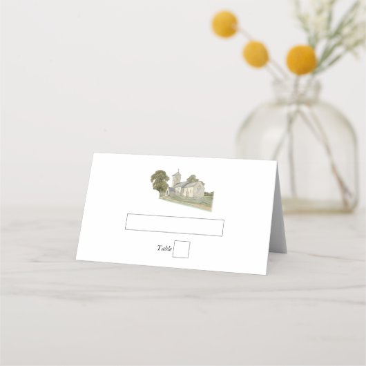 Traditionelle Monogramm-Hochzeit der Wasserfarbenk Platzkarte (Vorderseite)