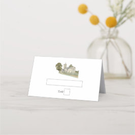 Traditionelle Monogramm-Hochzeit der Wasserfarbenk Platzkarte