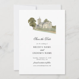 Traditionelle Monogramm-Hochzeit der Wasserfarbenk Save The Date