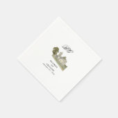 Traditionelle Monogramm-Hochzeit der Wasserfarbenk Serviette (Ecke)