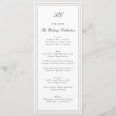 Traditionelle Monogramm-Hochzeit Menükarte (Vorderseite)