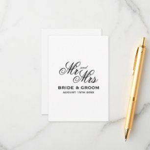 Traditionelle Mr & Mrs Hochzeitseinlagekarte Begleitkarte