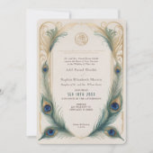 Traditionelle muslimische Pfauenhochzeit Einladung (Vorderseite)