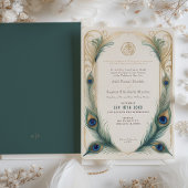 Traditionelle muslimische Pfauenhochzeit Einladung