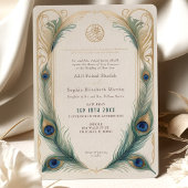 Traditionelle muslimische Pfauenhochzeit Einladung