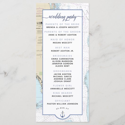 Traditionelle #Nautical South #Florida #Wedding Programm (Rückseite)