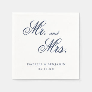 Traditionelle Navy Blau Formelle Elegante Hochzeit Serviette