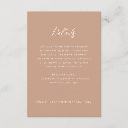 Traditionelle, neutrale Hochzeit der Erde Begleitkarte (Vorderseite)