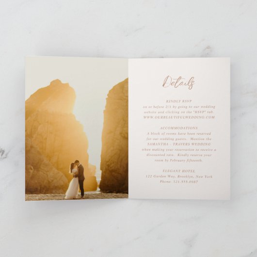 Traditionelle, neutrale Hochzeit der Erde Einladung (Innenseite)