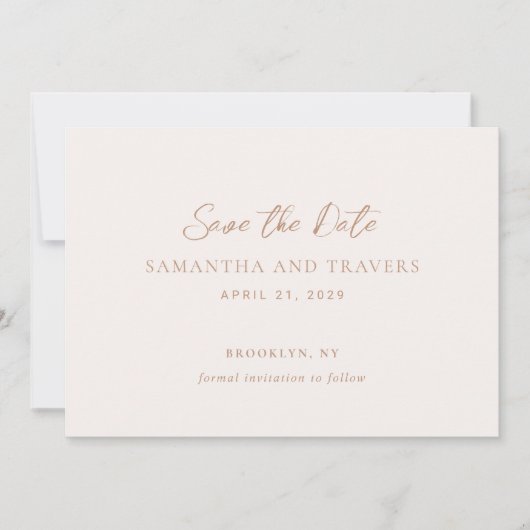 Traditionelle, neutrale Hochzeit der Erde Save The Date (Vorderseite)