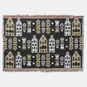 Traditionelle niederländische Folk Art Print Decke