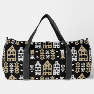 Traditionelle niederländische Folk Art Print Duffle Bag