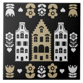Traditionelle niederländische Folk Art Print Fliese