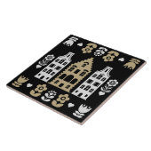 Traditionelle niederländische Folk Art Print Fliese (Seite)