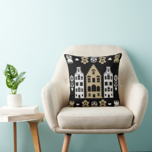 Traditionelle niederländische Folk Art Print Kissen