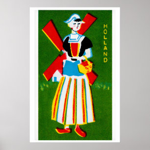 Traditionelle niederländische Frau - Matchbox-Druc Poster