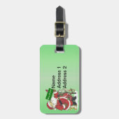 Traditionelle Niedliche Tiere des Santa Holding-Si Gepäckanhänger (Vorderseite vertikal)