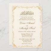 Traditionelle nikkah-muslimische Hochzeitskarten Einladung (Vorne/Hinten)