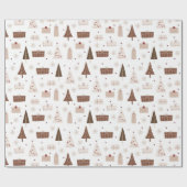 Traditionelle nordische Feste Bäume Geschenke Weih Geschenkpapier (Flach)