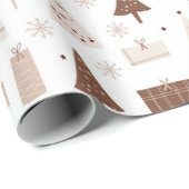 Traditionelle nordische Feste Bäume Geschenke Weih Geschenkpapier (Rolleneckpunkt)