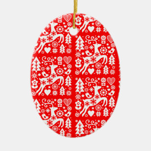 Traditionelle nordische Weihnachtsdekoration Keramik Ornament