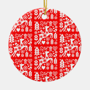 Traditionelle nordische Weihnachtsdekoration Keramik Ornament