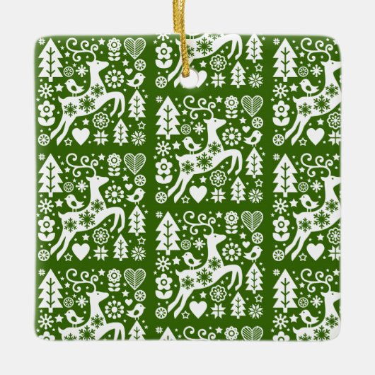 Traditionelle nordische Weihnachtsdekoration Keramikornament (Vorderseite)