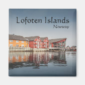 Traditionelle norwegische Häuser Magnet (Vorne)